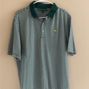 Masters Green and White Polo Shirt with Classic Stripes